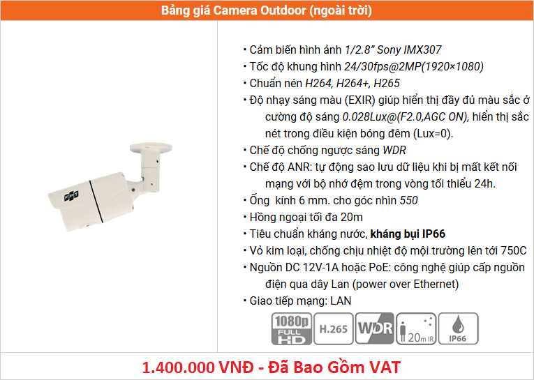 CAMERA FPT IQ ( ngoài trời )